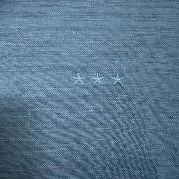 John Varvatos Polo Shirt Blue Short Sleeve Cotton Textured 3 Stars Size Large - Picture 3 of 7